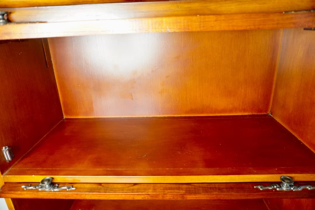 英国アンティーク調 ブックケース フラップ式扉