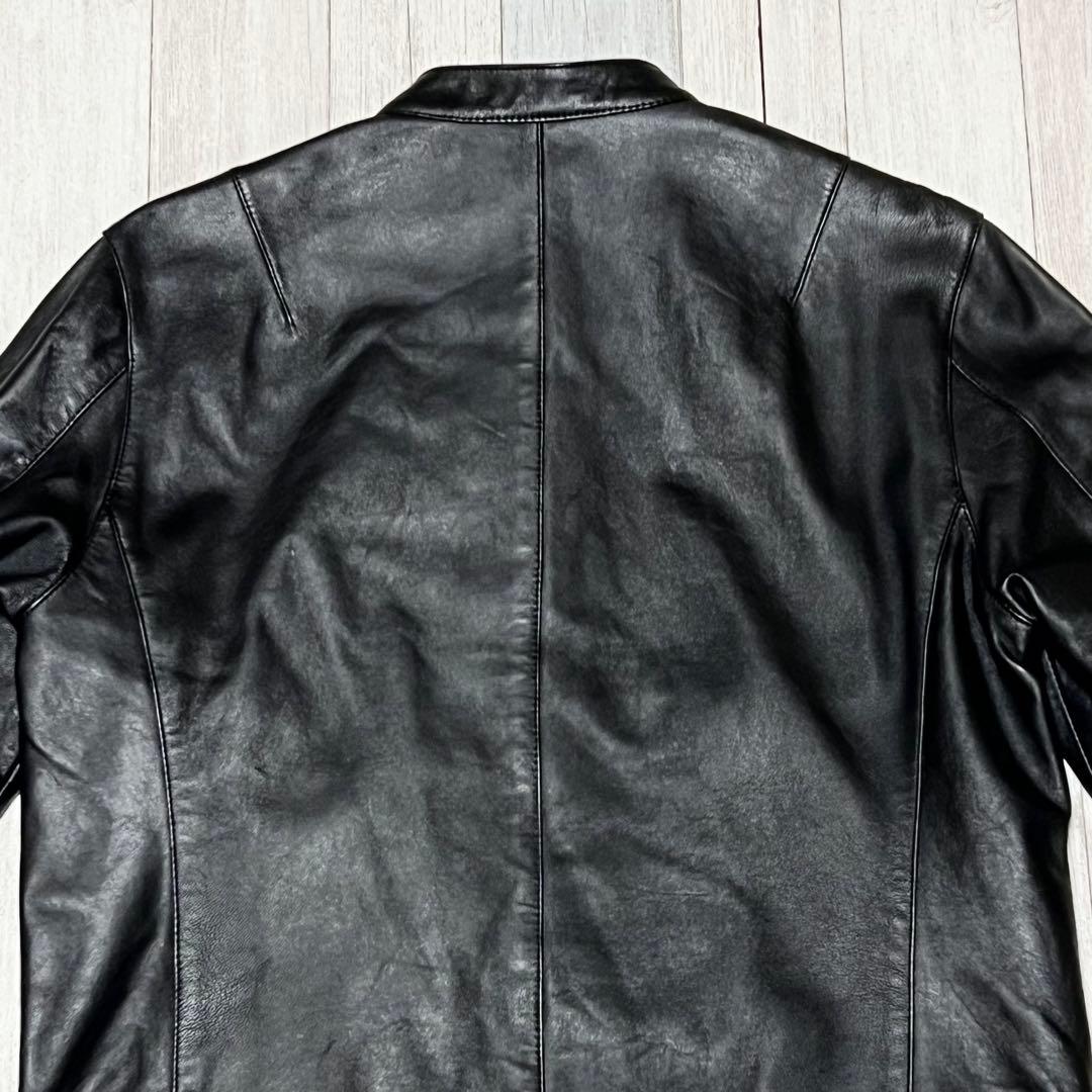 ジャーナルスタンダード　レザージャケット ノーカラー　シングルライダース　羊革