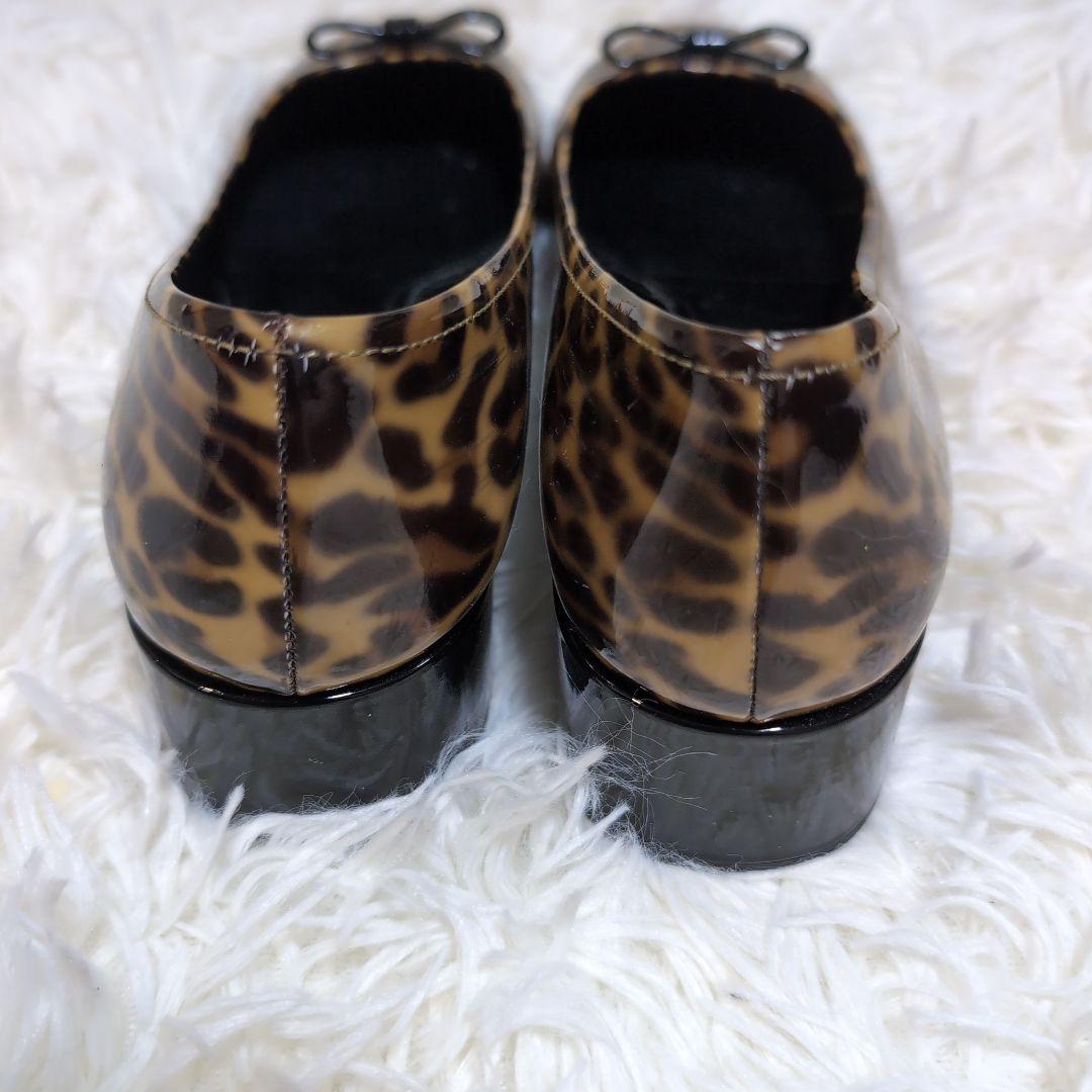 ☘*有様 美品 PRADA レオパード柄/ヒョウ柄 エナメル リボンパンプス 2