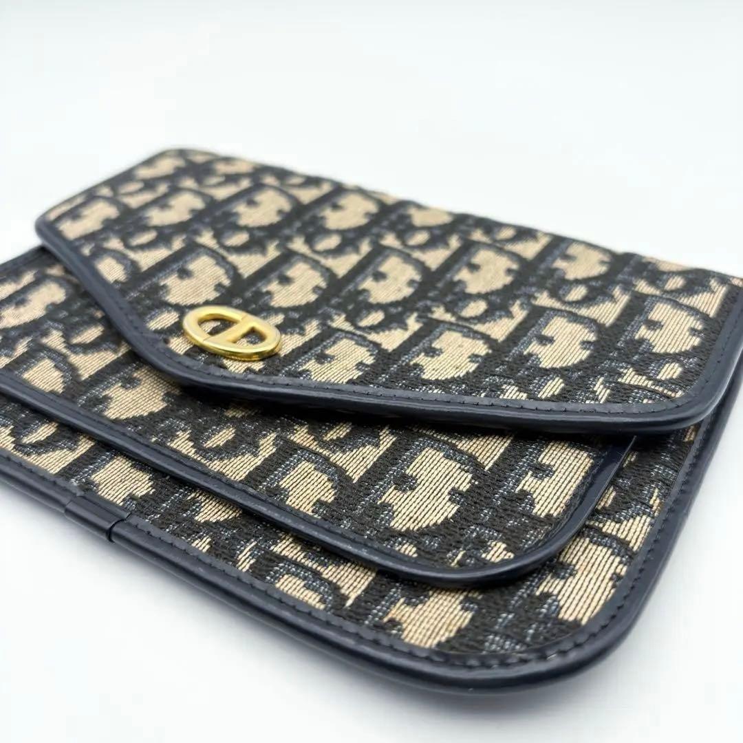 【希少】ディオール オールドトロッター柄 クラッチポーチ ヴィンテージ ネイビー
