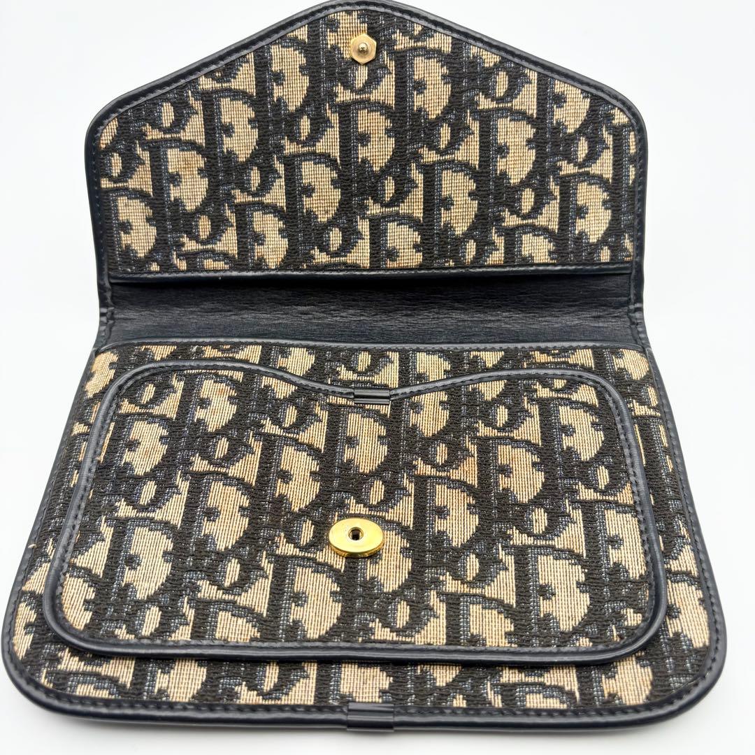 【希少】ディオール オールドトロッター柄 クラッチポーチ ヴィンテージ ネイビー