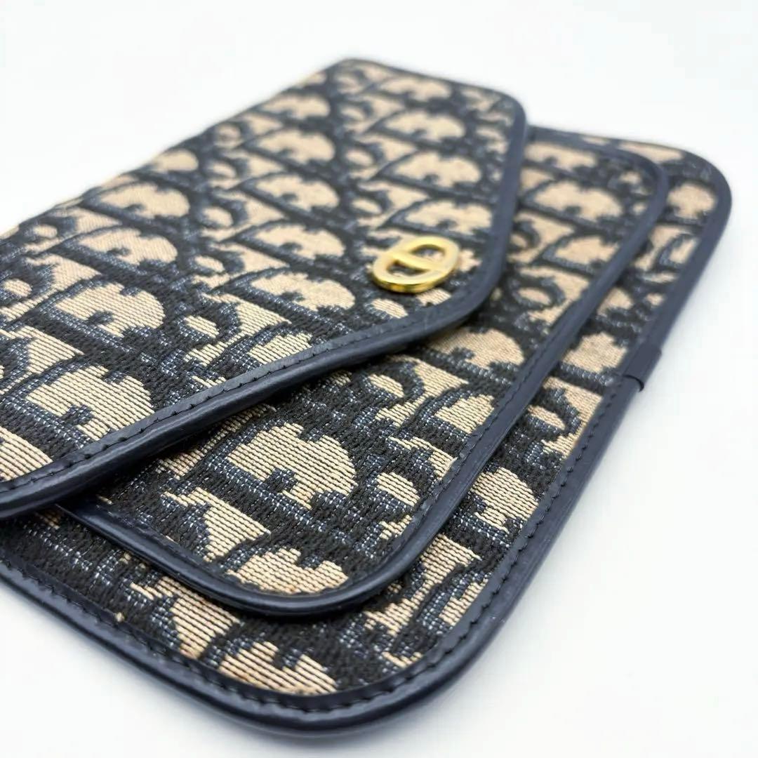 【希少】ディオール オールドトロッター柄 クラッチポーチ ヴィンテージ ネイビー
