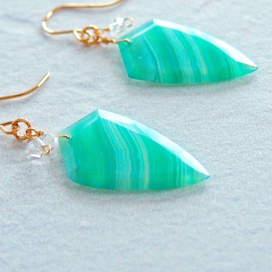 ポメころび様　グリーンバンデッドオニキス　チャーム　14kgf　他2点