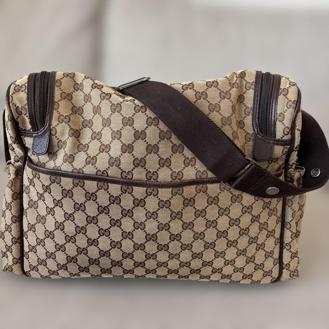 GUCCI グッチ GGキャンバス　ショルダーバッグ 　マザーズバッグ