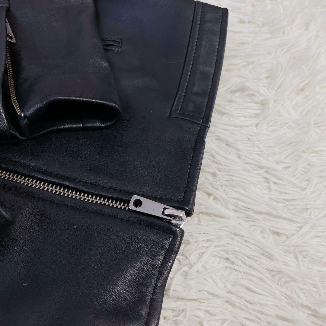 【美品】ユナイテッドトウキョウ　ラムレザー　シングルライダースジャケット　3