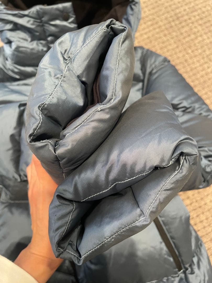 Lululemon フード付きダウンジャケット グレー　ブルー　サイズ2