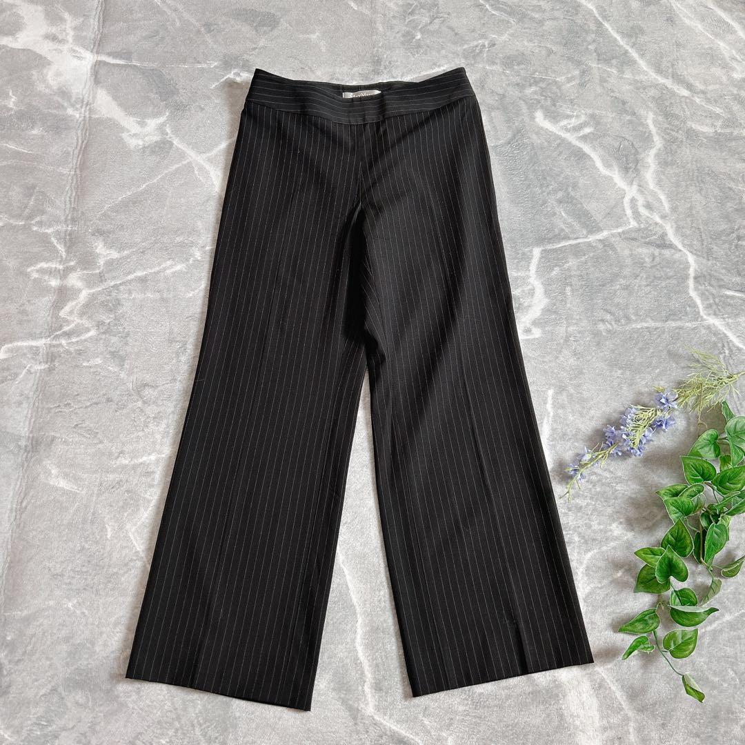 美品⁂マックスマーラ⁂パンツスーツセットアップ　銀タグ　ストライプ　大きいサイズ