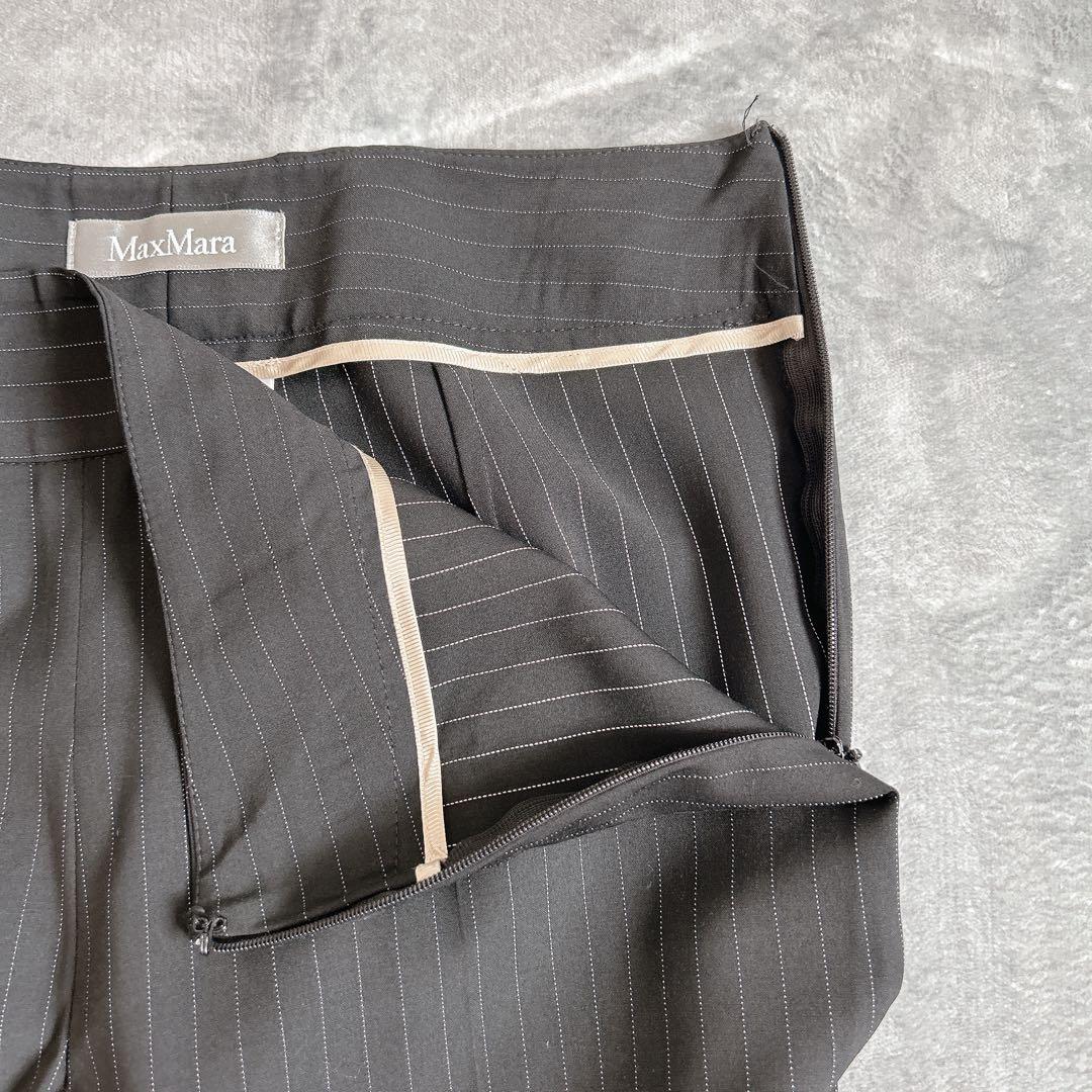 美品⁂マックスマーラ⁂パンツスーツセットアップ　銀タグ　ストライプ　大きいサイズ