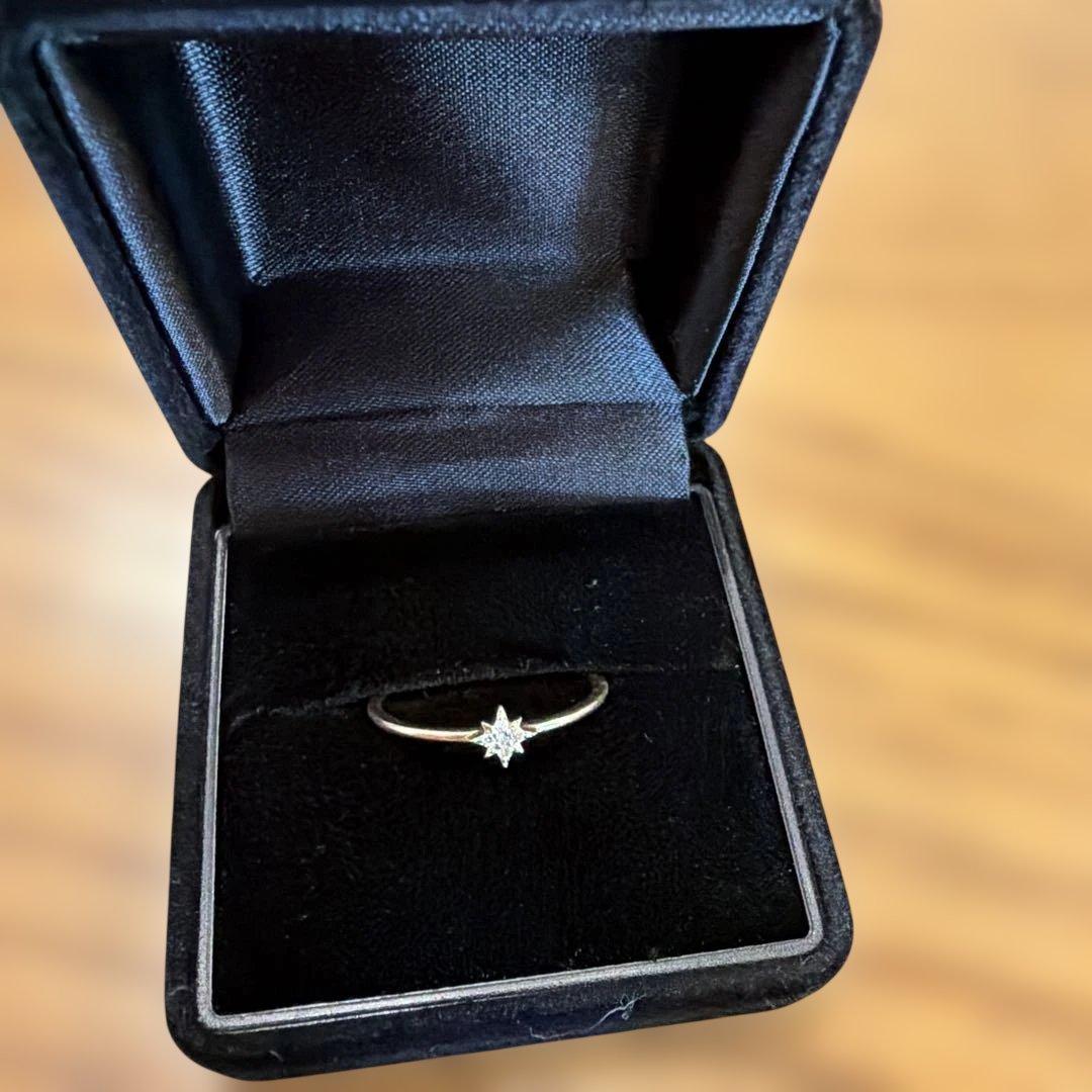 星形ダイヤモンドリング K10　0.02カラット