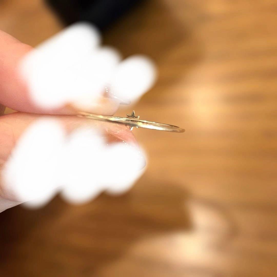 星形ダイヤモンドリング K10　0.02カラット