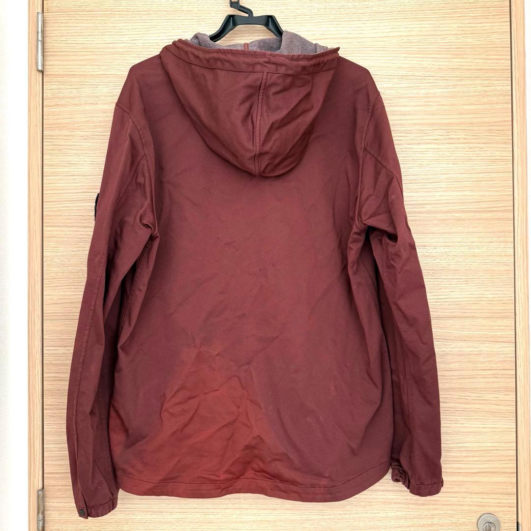 Stone  フード付きナイロンジャケット バーガンディ