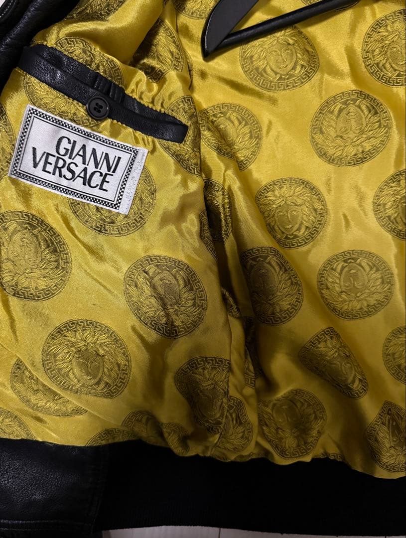 【GIANNI VERSACE】ファーレザージャケット