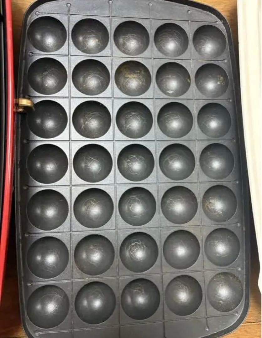 数回使用BRUNOブルーノホットプレート赤たこ焼平面プレート新品仕切り鍋セット