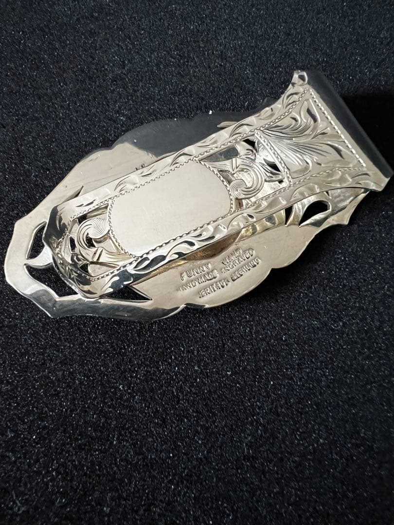 FUNNY製　スターリングシルバー 手彫り 希少マネークリップ