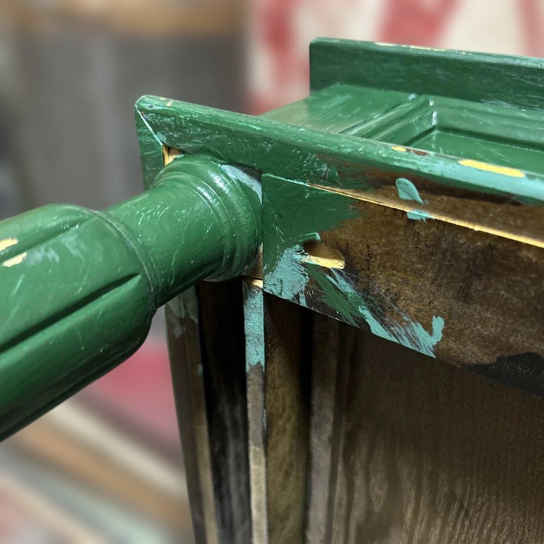 ヴィンテージ アメリカンデスク 机 レトロ 蚤の市 アンティーク 店舗什器 緑