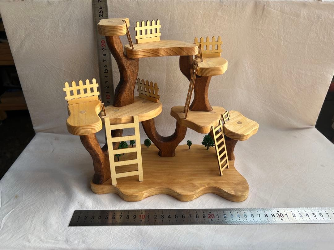 木製ツリーハウス風オブジェ 8階建て　小物棚　インテリア