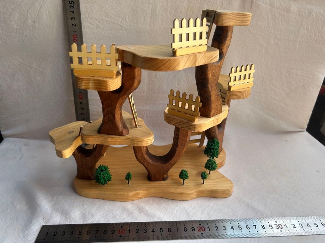 木製ツリーハウス風オブジェ 8階建て　小物棚　インテリア