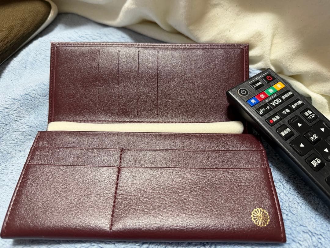 皇居レザー 長財布(ボルドー色)