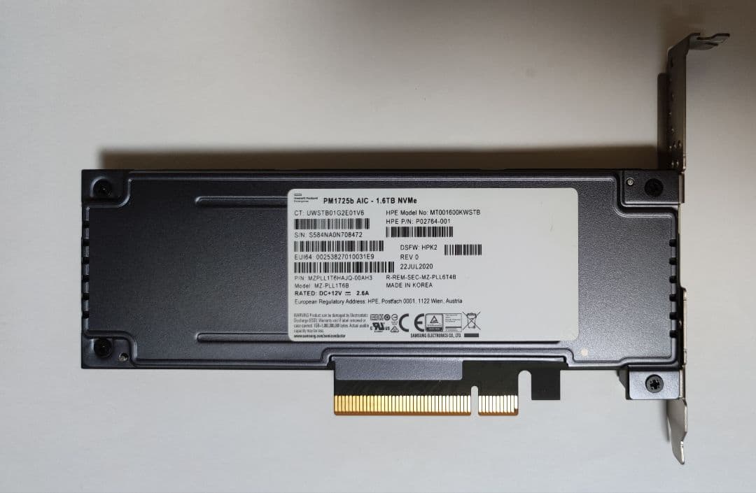 内蔵型SSD SSD PM1725b 1.6TB PCIe
