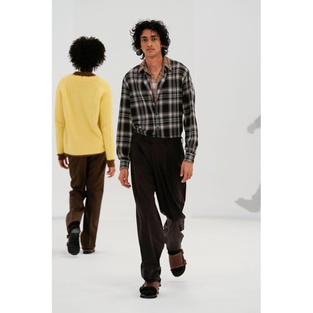 トップス AURALEE WOOL RECYCLED POLYESTER SHIRTS