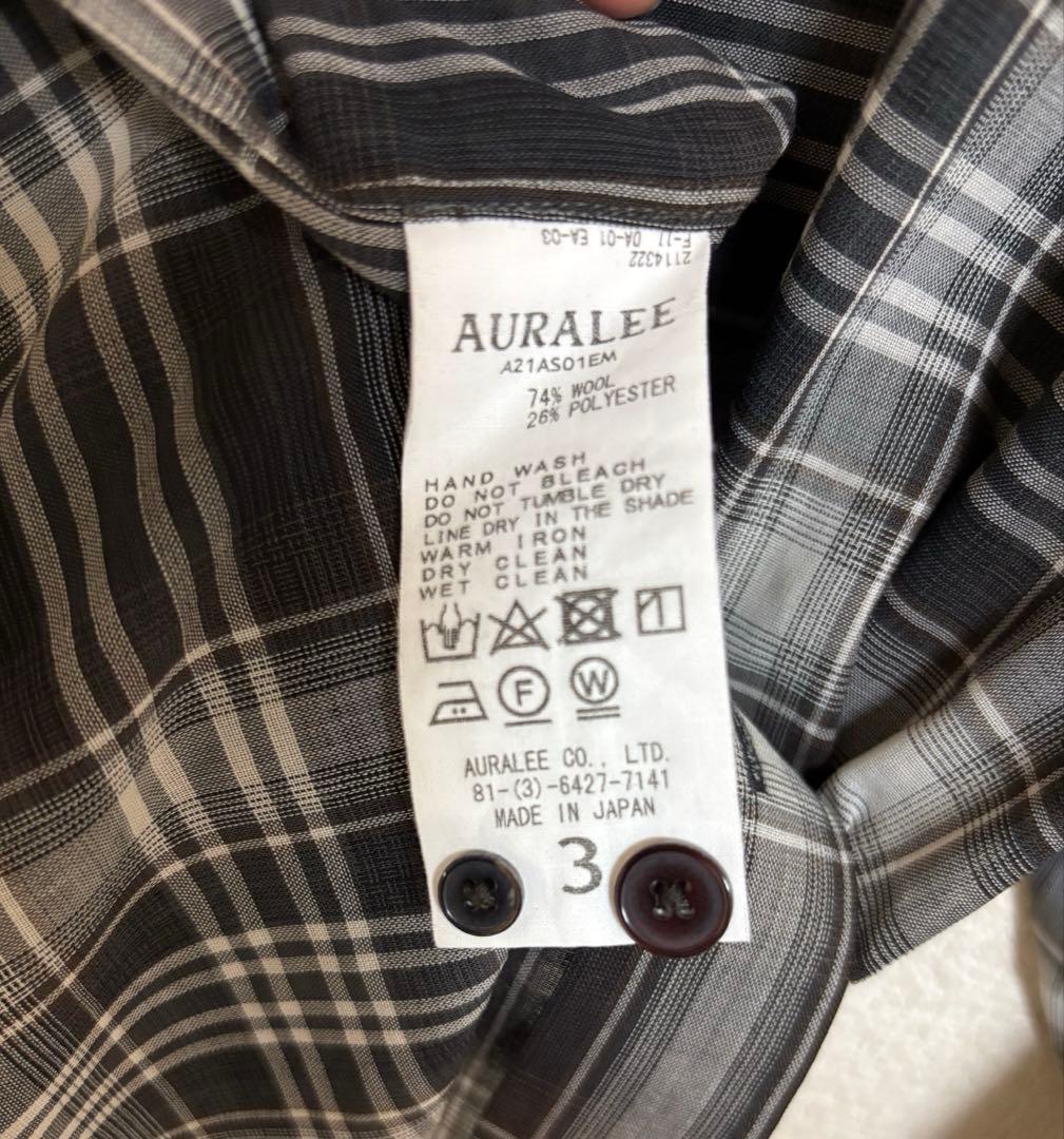 トップス AURALEE WOOL RECYCLED POLYESTER SHIRTS