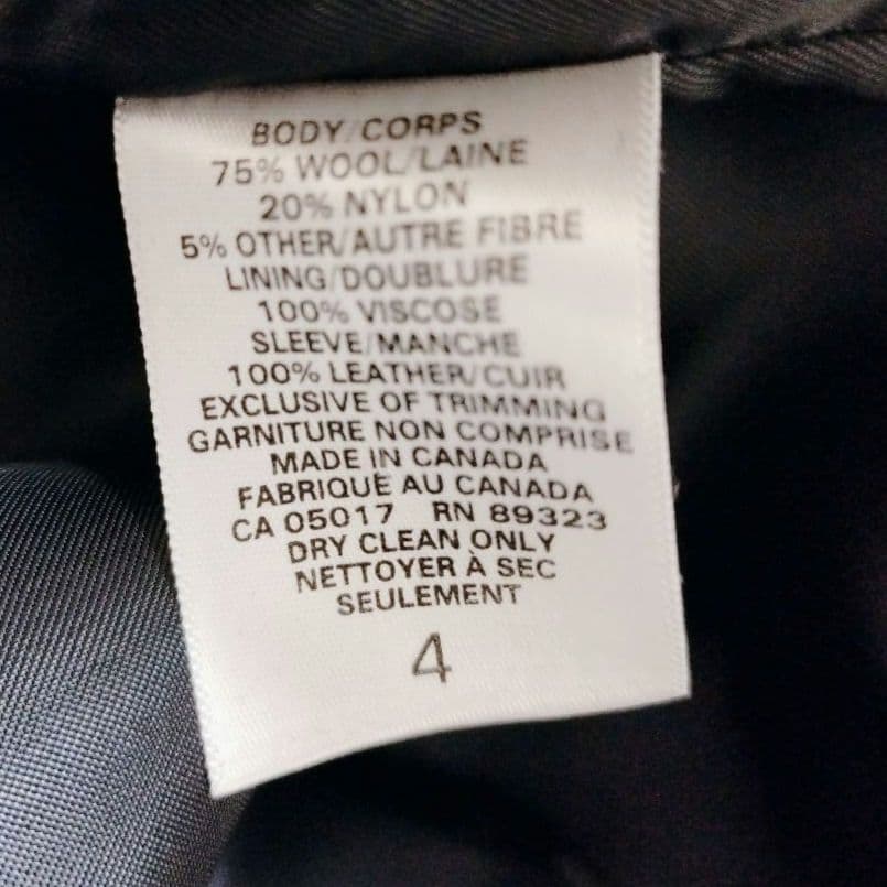 Roots バーシティジャケット 袖革ウールスタジャン黒 サイズ4