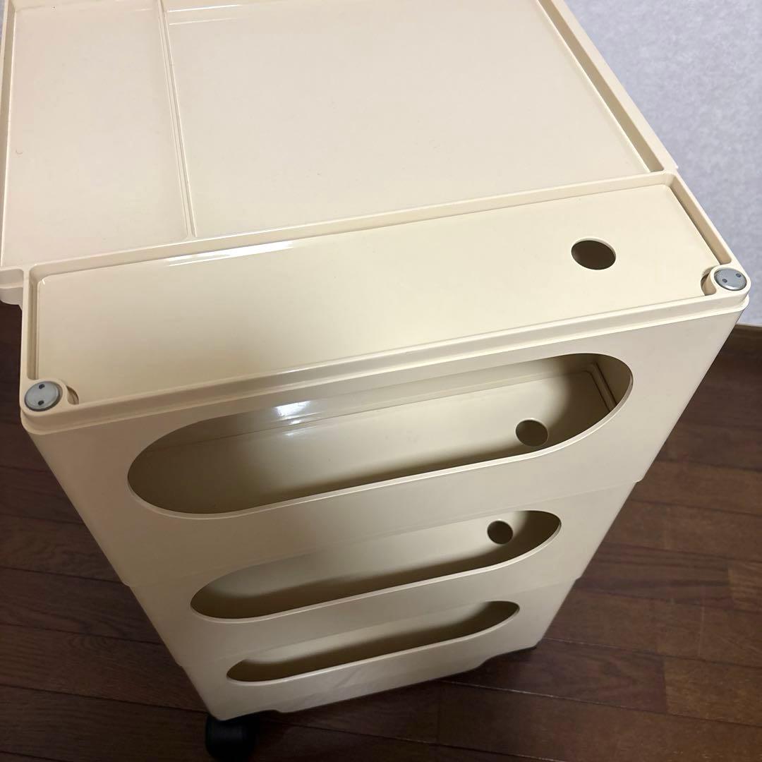 【良品】B-LINE ボビーワゴン 3段5トレイ ベージュ ジョエ・コロンボ