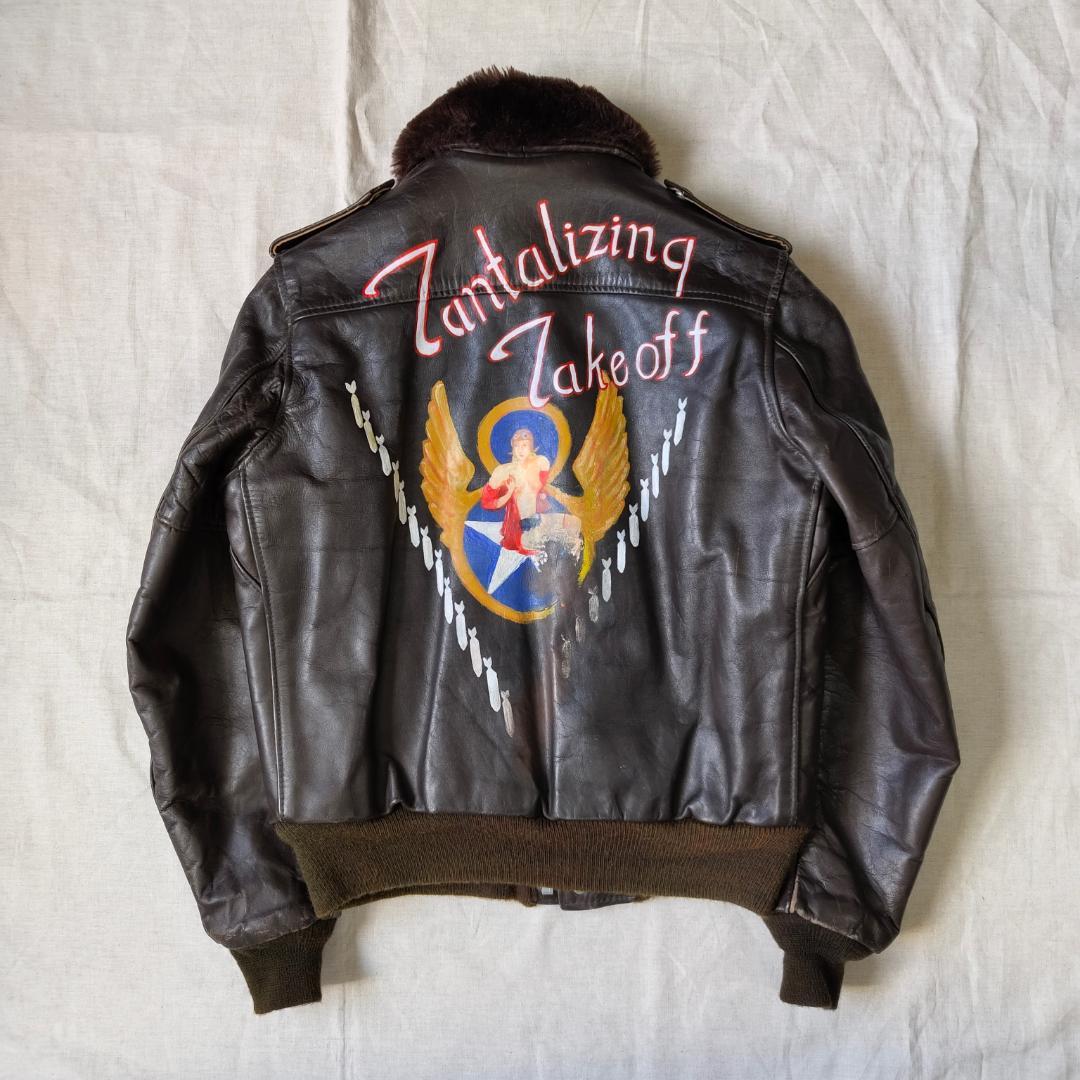 70s USA製 Schott G-1 レザージャケット ハンドペイント