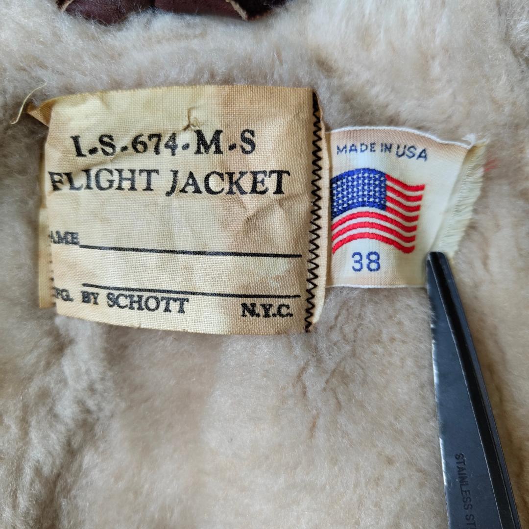 70s USA製 Schott G-1 レザージャケット ハンドペイント