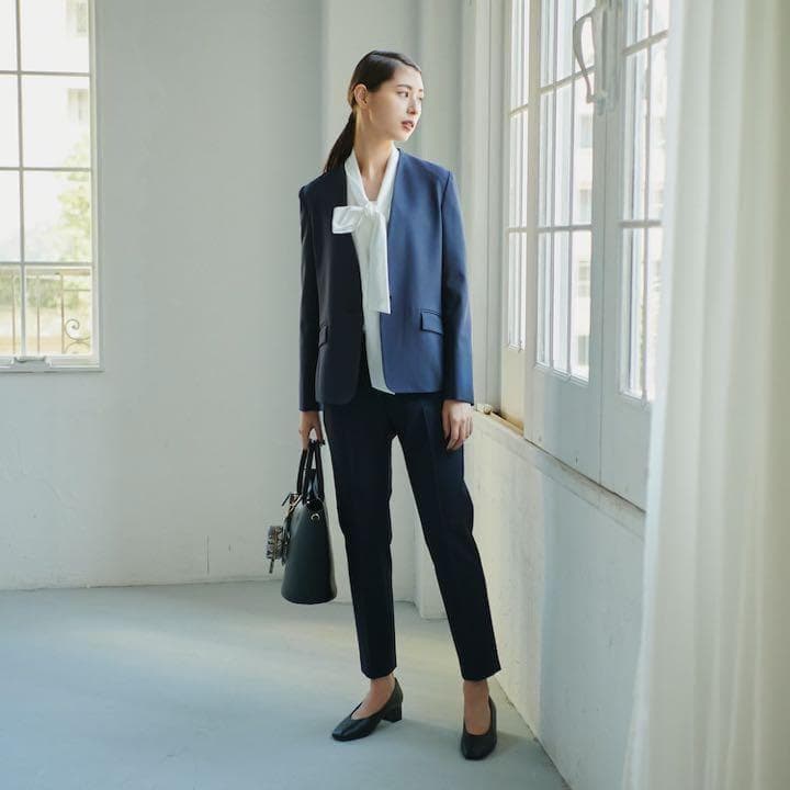 【専用】プラステ　セットアップ　パンツ　ブラッシュドバック　S/S　ネイビー