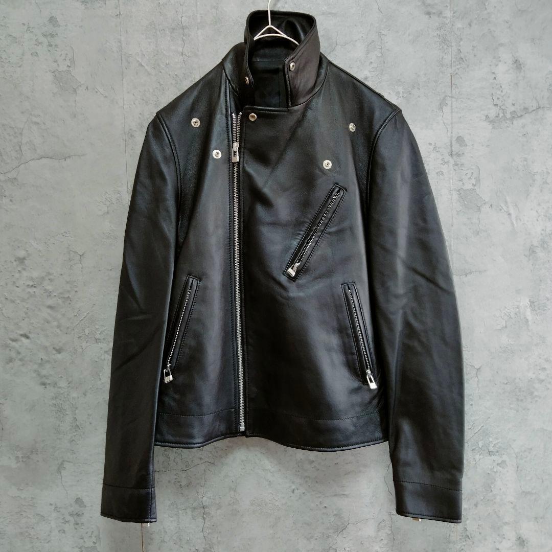 美品　アテニア　ラムレザー　ライダース　シングル　革ジャン　ブラック 9号　M