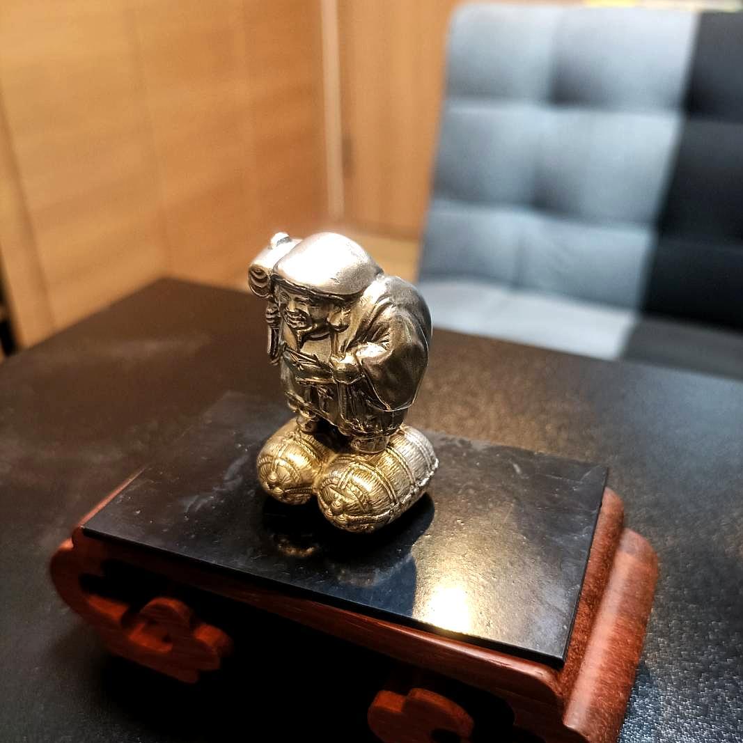 【純銀製】恵比須様・大黒様2体セット【縁起物】川崎貯蓄銀行