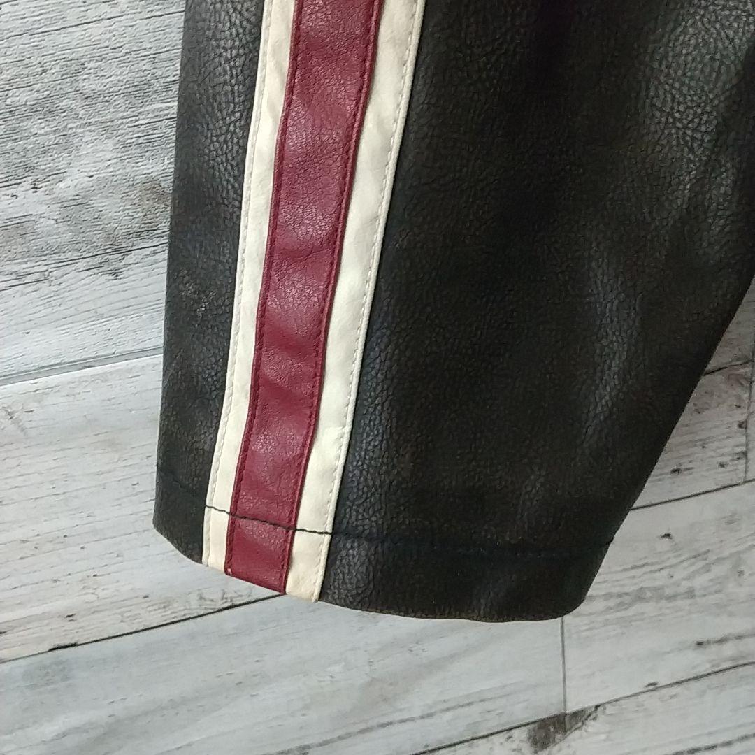 本革 リアルレザー サイドライン ライダース レザージャケット M ブラウン