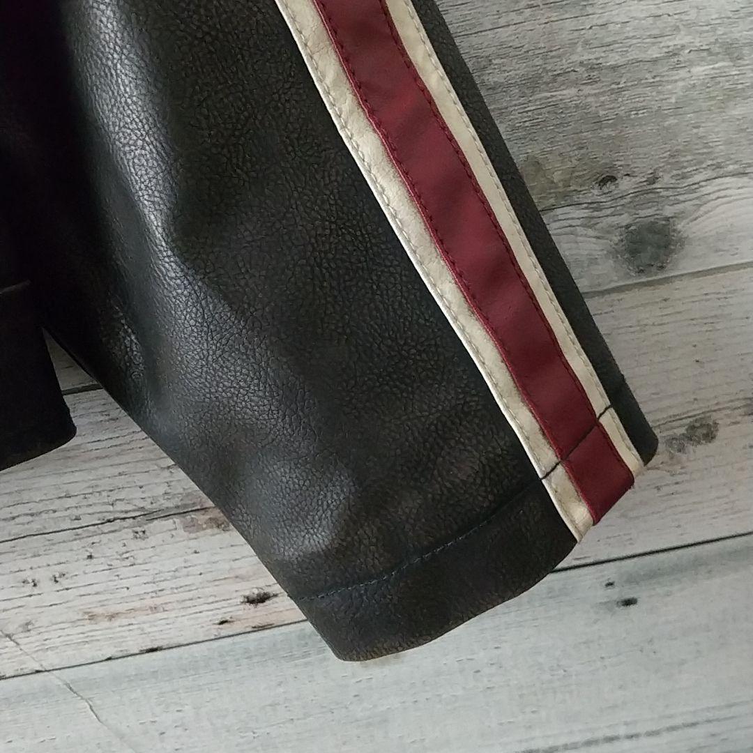 本革 リアルレザー サイドライン ライダース レザージャケット M ブラウン