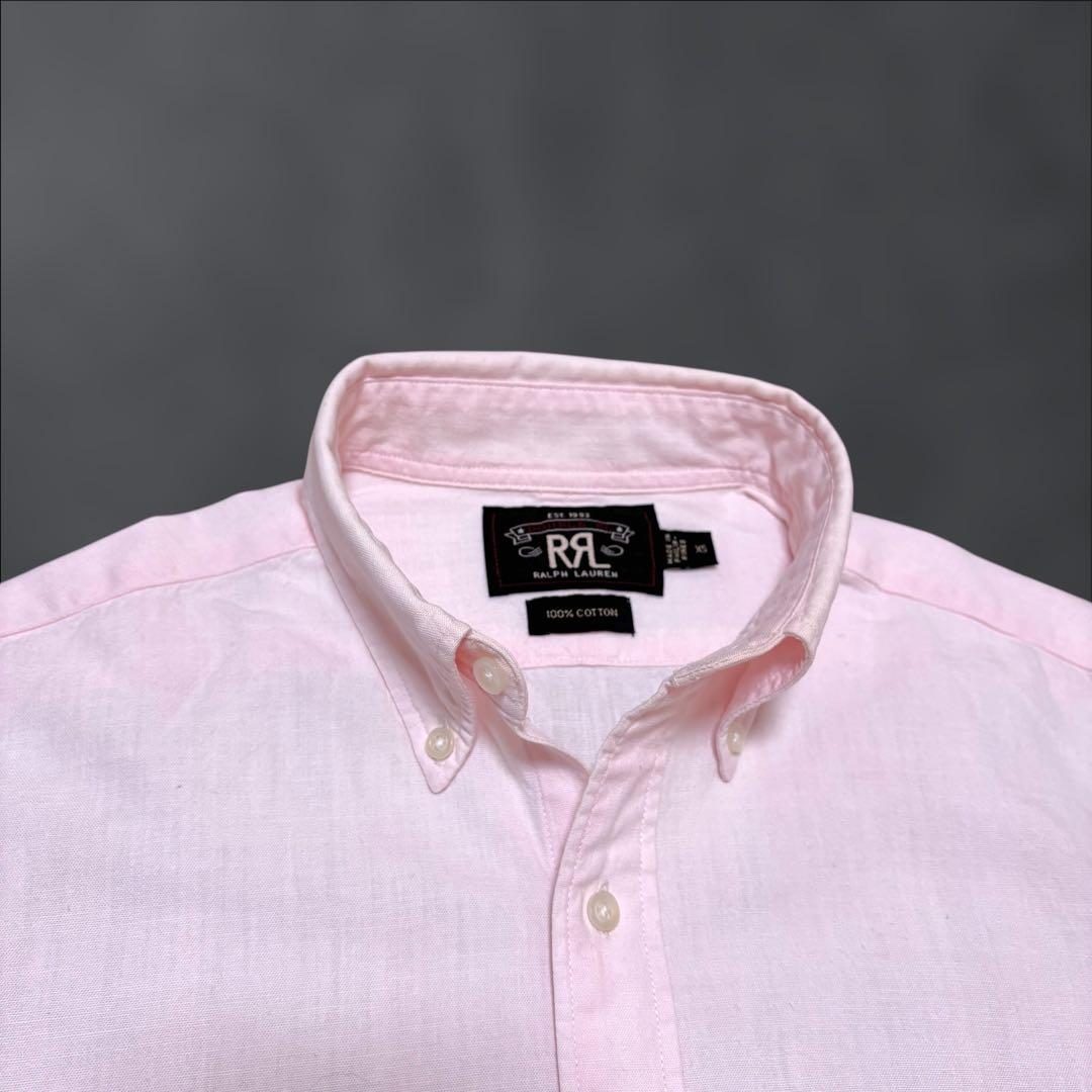 ダブルアールエル ラルフローレン シャツ ピンク ボタンダウン XS　1788