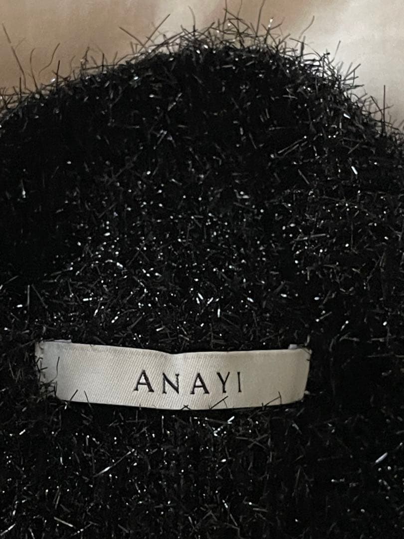ANAYI 黒 ニット　ファンシーヤーン セーター