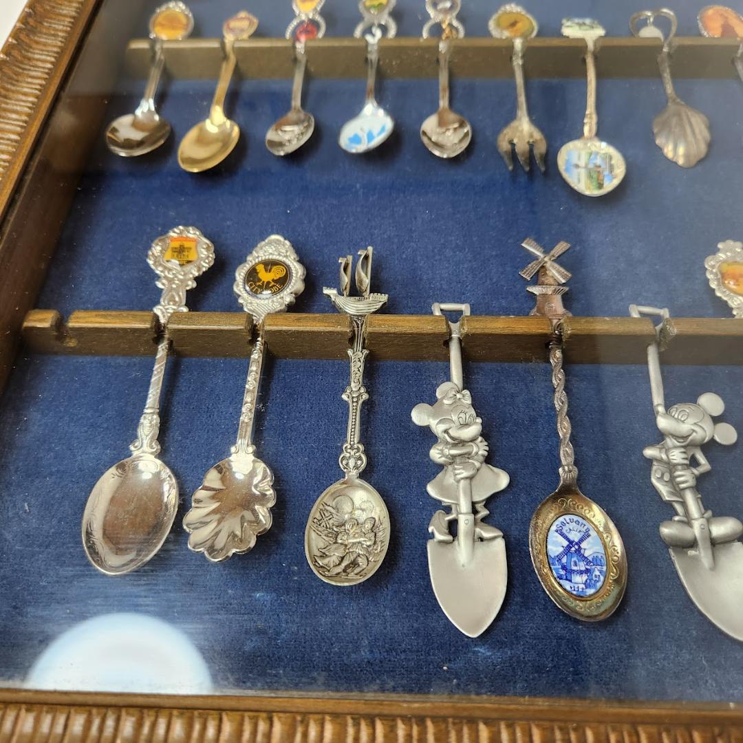 スーベニアスプーンセット木箱ケース付まとめて47本コレクション　アンティーク