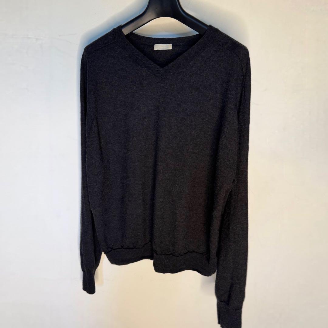 LIDNM リドム　W/Si/Ca 18G V Neck Knit
