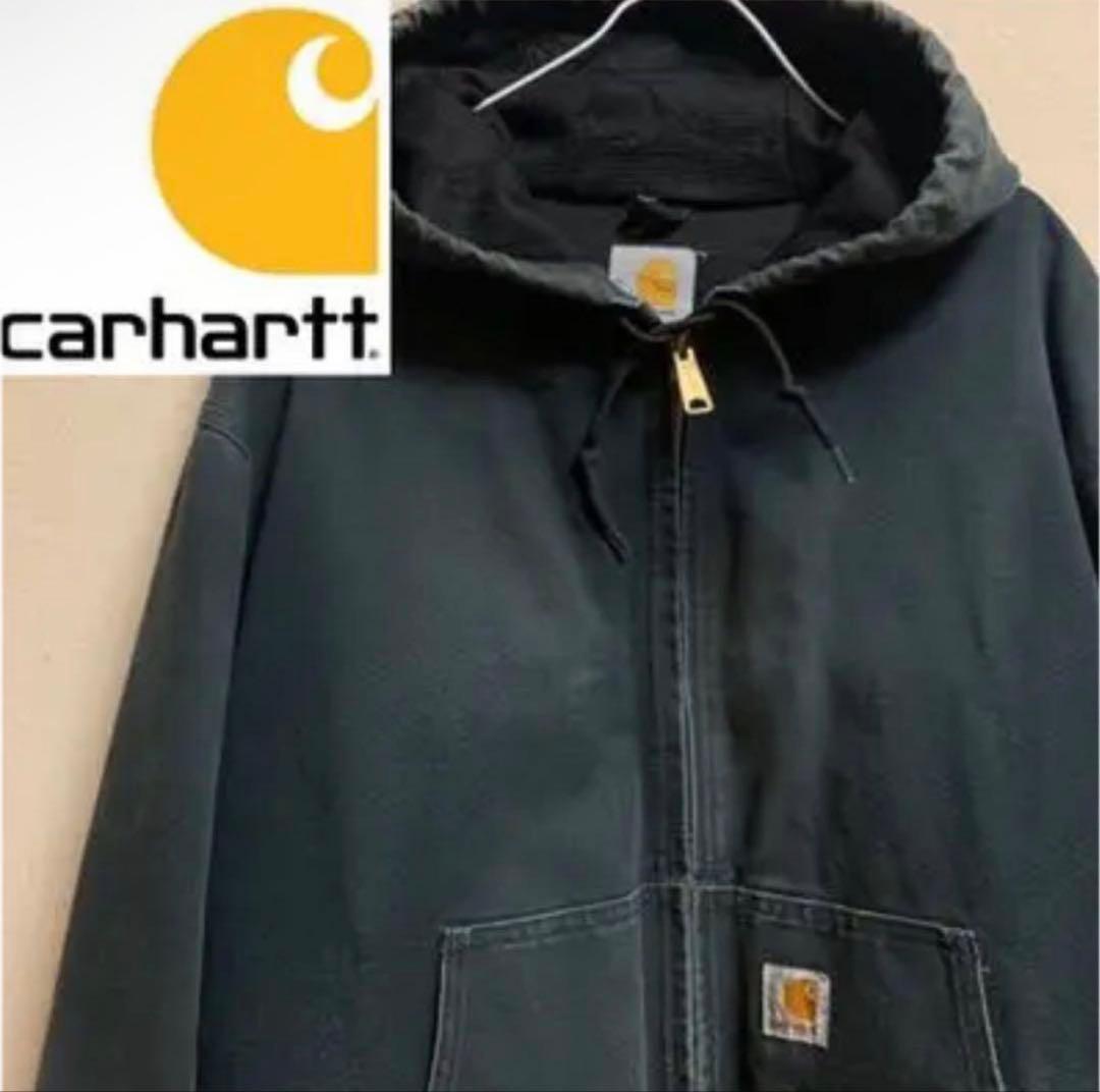 ☆カーハート☆USA製ダックジャケット　アクティブ　ビッグサイズ　フーディ　黒