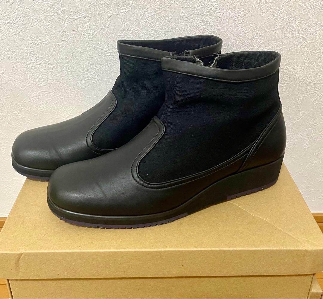 美品 アシックス ペダラ ゴアテックス サイドジップ ショートブーツ 23.5