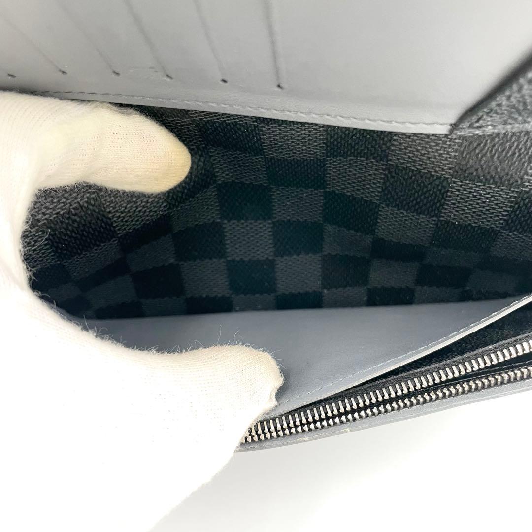 美品/鑑定済★ルイヴィトン　ポルトフォイユ・ブラザ　ダミエグラフィットストライプ