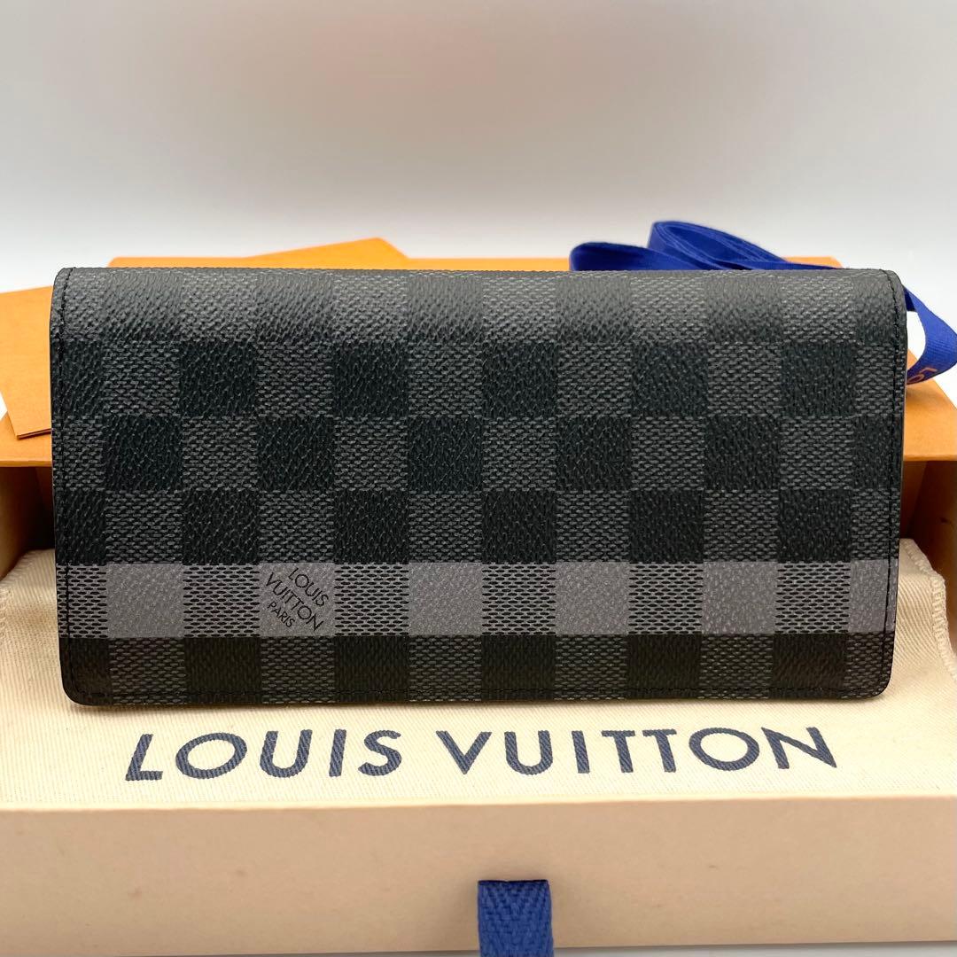 美品/鑑定済★ルイヴィトン　ポルトフォイユ・ブラザ　ダミエグラフィットストライプ