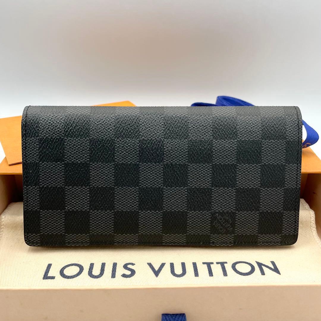 美品/鑑定済★ルイヴィトン　ポルトフォイユ・ブラザ　ダミエグラフィットストライプ