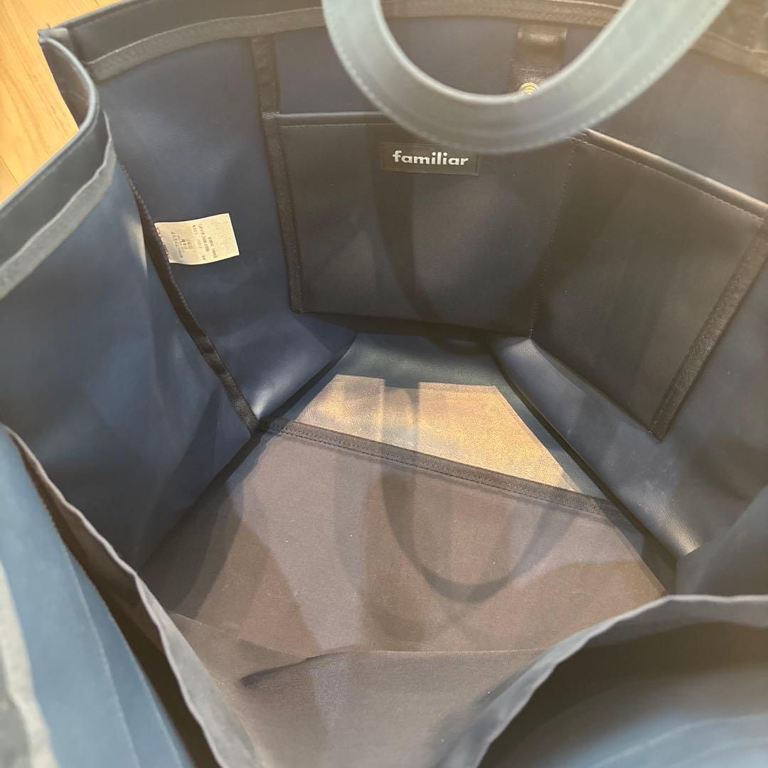 familiar お受験バック ネイビー トートバッグ 大容量 マ