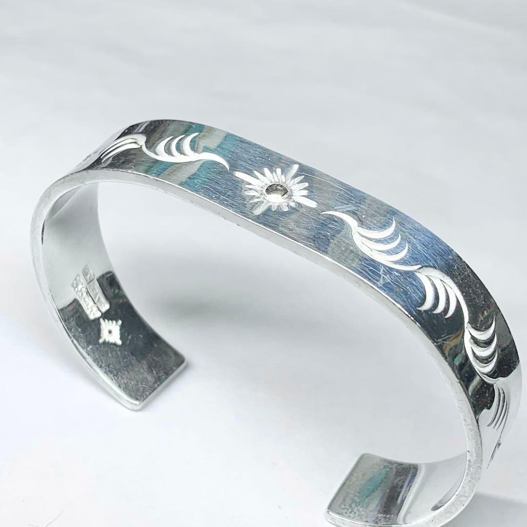 希少 アリゾナフリーダム ブレスレット 太陽神 唐草彫り K18 シルバー