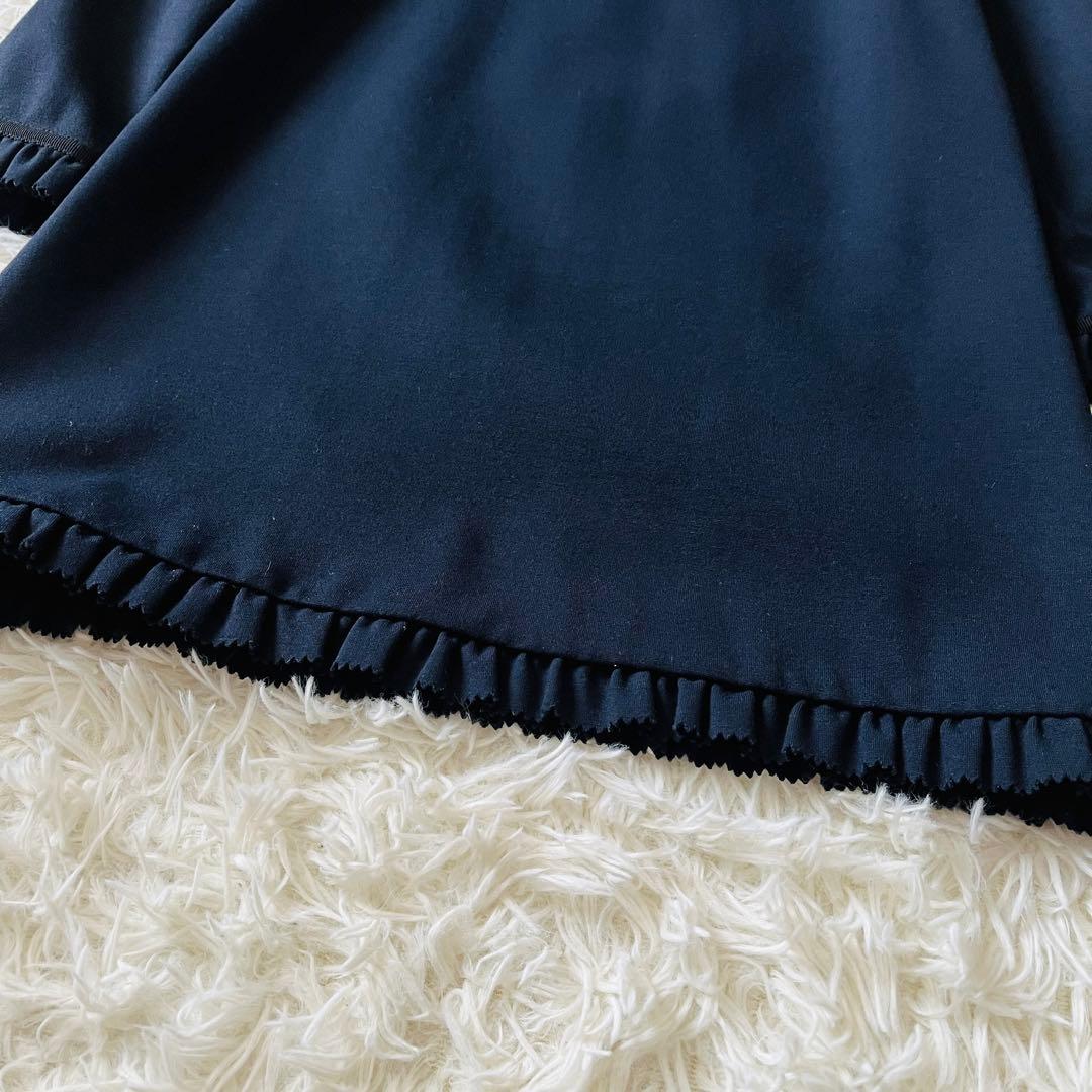 【美品✨】グッチ　ワンピース　パールボタン　ソーホー　フリル　リボン　近年　濃紺