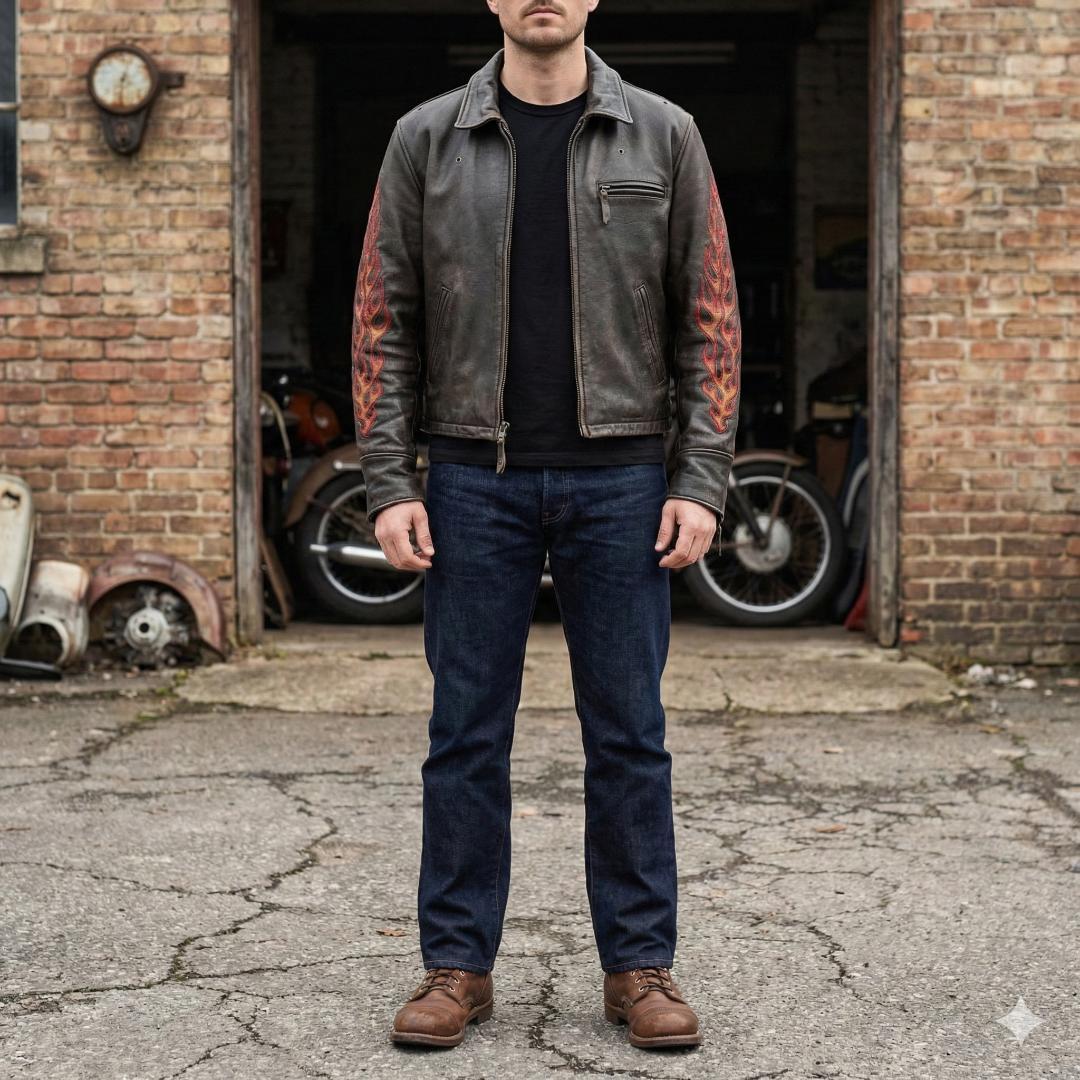 【Nabi】ハーレーダヴィットソン シングルライダース ジャケット M