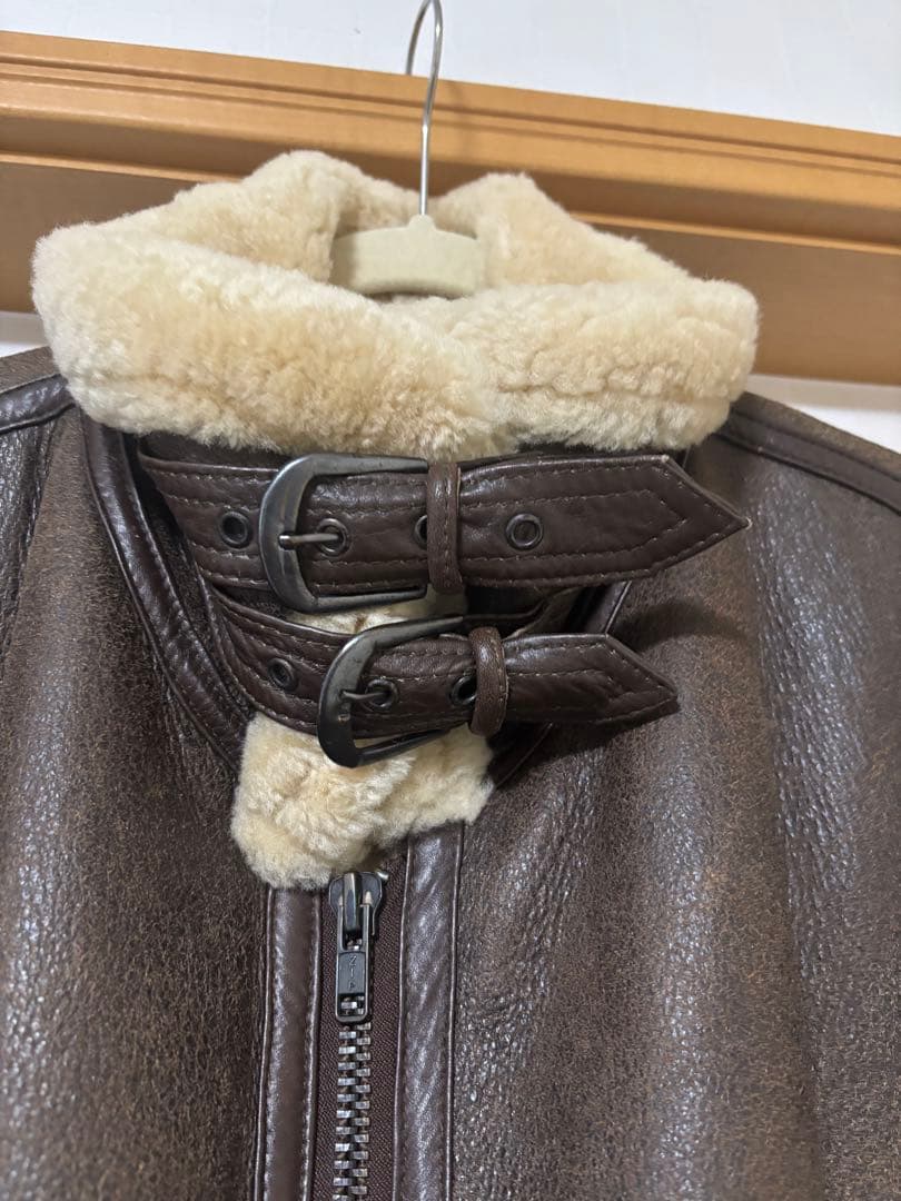(早い者勝ち）本革ムートンジャケット フライトジャケット B-3タイプ ブラウン