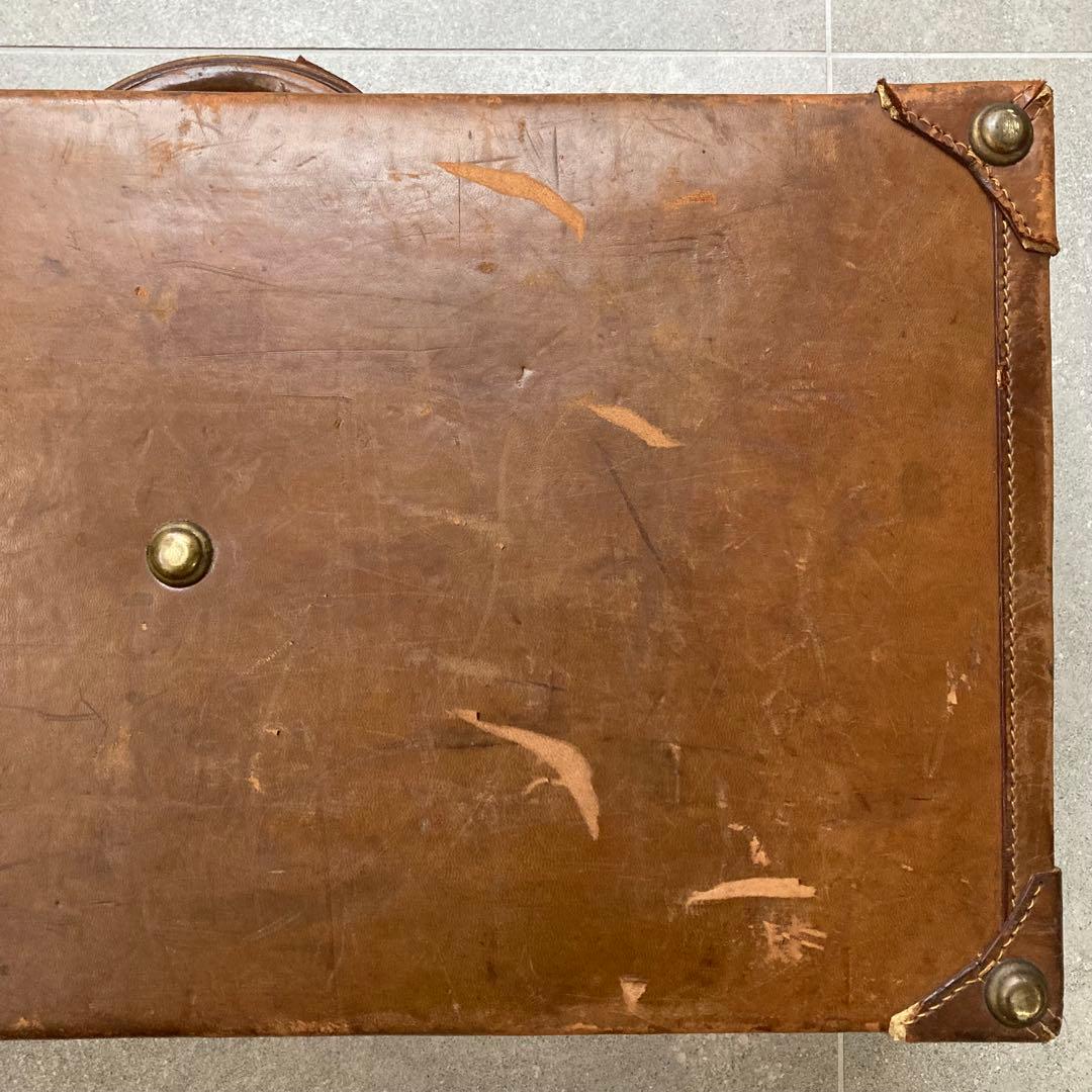 特大 ヴィンテージ レザー トランクケース トランクバッグ レトロ雑貨 古道具