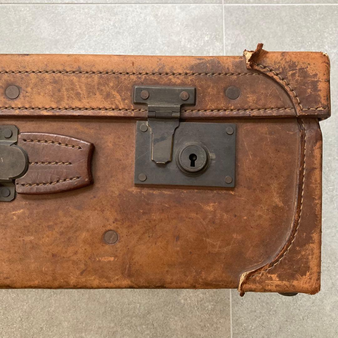 特大 ヴィンテージ レザー トランクケース トランクバッグ レトロ雑貨 古道具